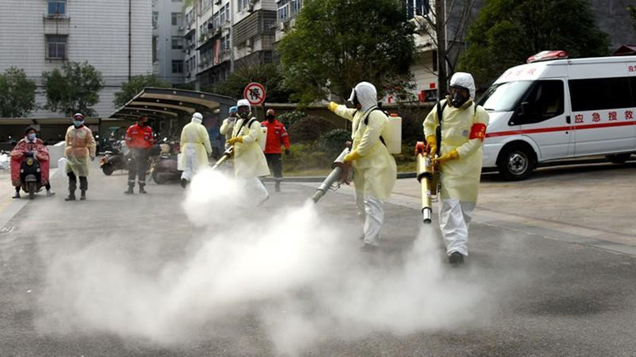 Vệ sinh khuôn viên sống bằng máy phun khói diệt khuẩn