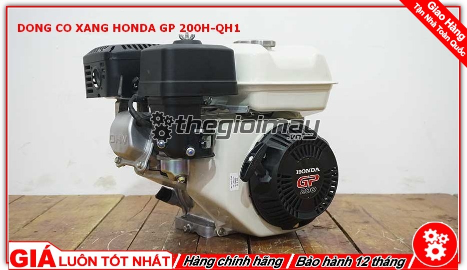 Động cơ xăng Honda GP200H QH1 là sản phẩm được người tiêu thụ tin dùng trong chạy ghe xuồng, động cơ cho máy tuốt lúa, máy khoan cắt bê tông,