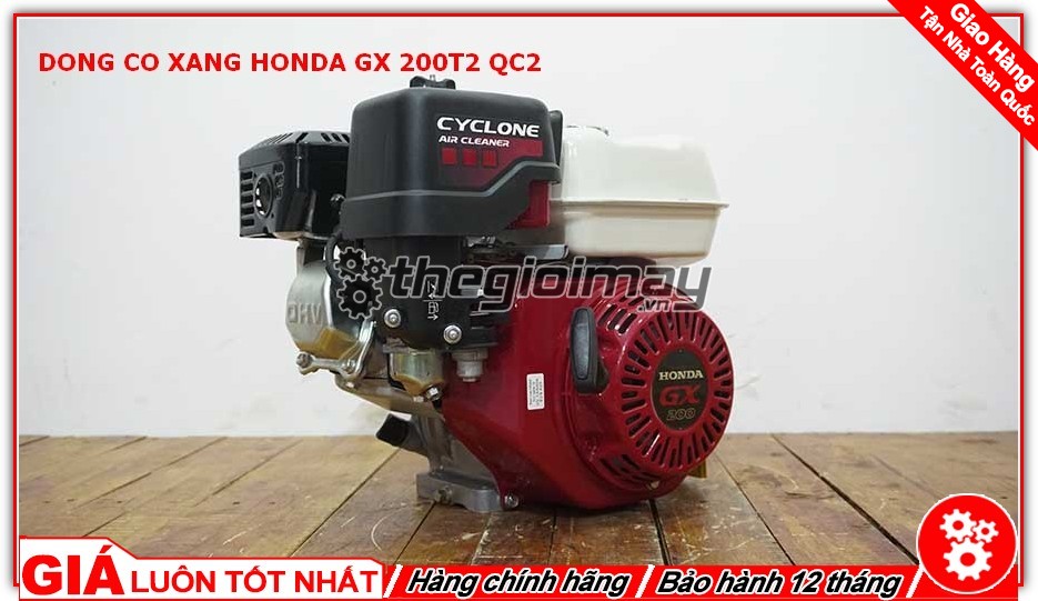 Động cơ xăng Honda GX 200T2 QC2 là sản phẩm được người tiêu thụ tin dùng trong chạy ghe xuồng, động cơ cho máy tuốt lúa, máy khoan cắt bê tông,