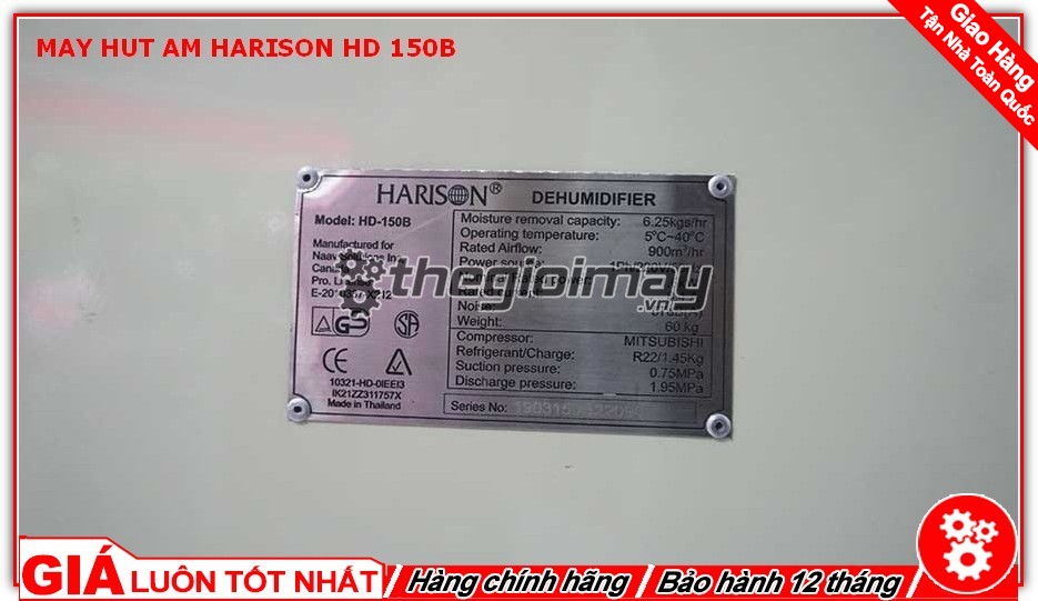 Thông số máy hút ẩm Harison HD-150B