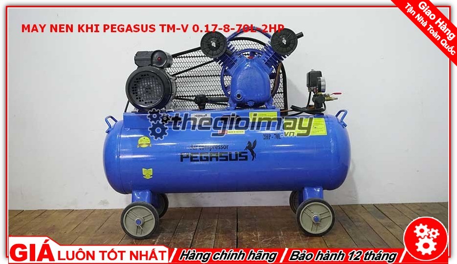 ​Máy nén khí PEGASUS TM-V-0.17/8-70L-2HP