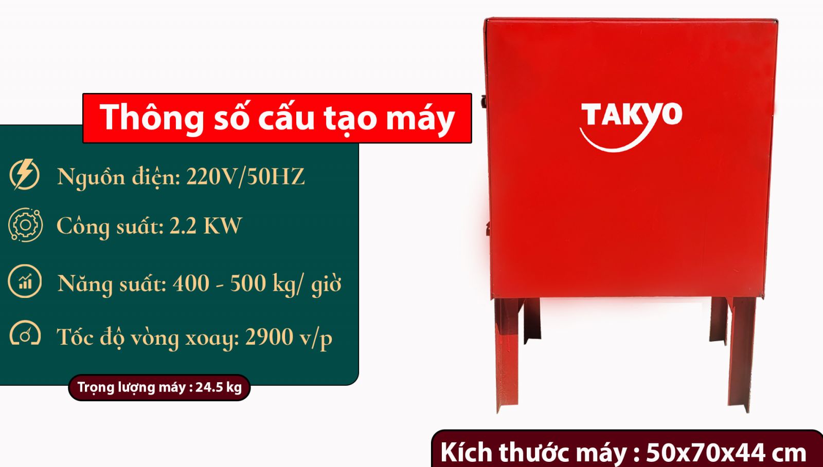 Thông số kỹ thuật máy Takyo TK15