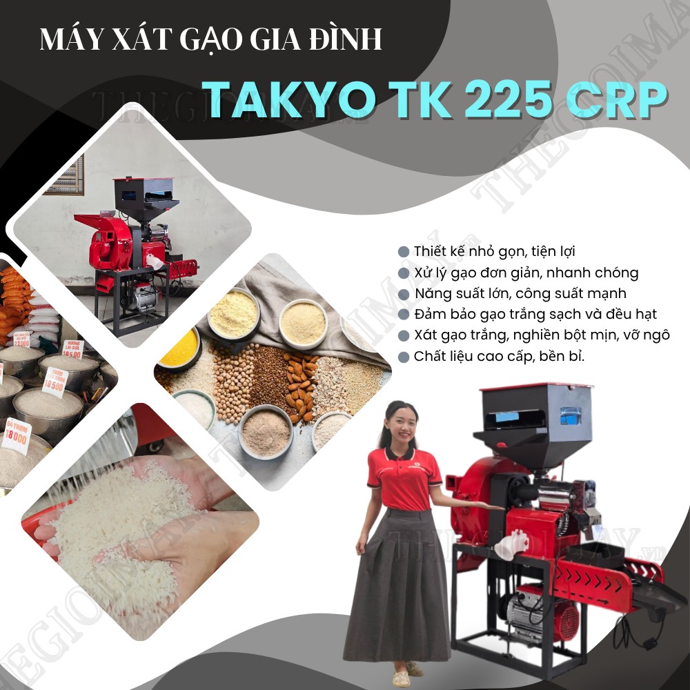 Ưu điểm vượt trội của máy xát gạo Takyo TK 225 CRP 