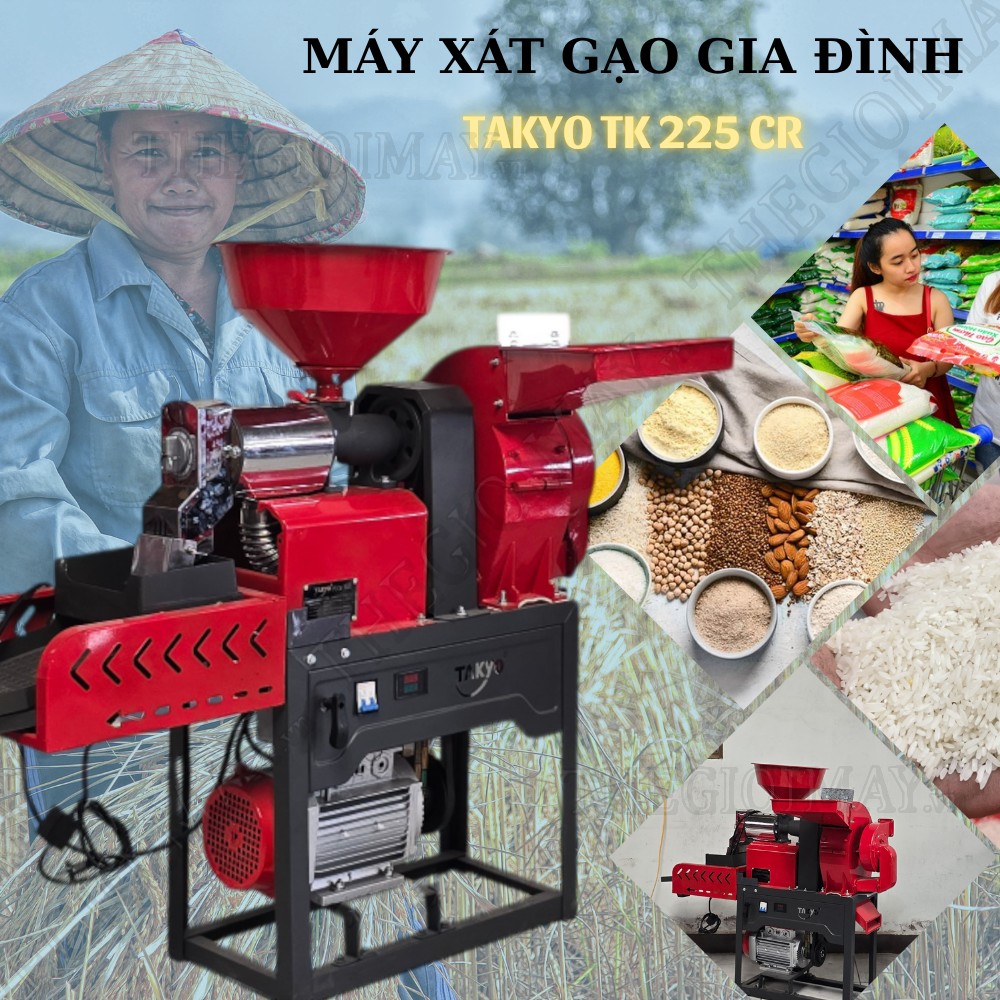 Ứng dụng đa dạng của máy xay xát gạo Takyo TK 225 CR 