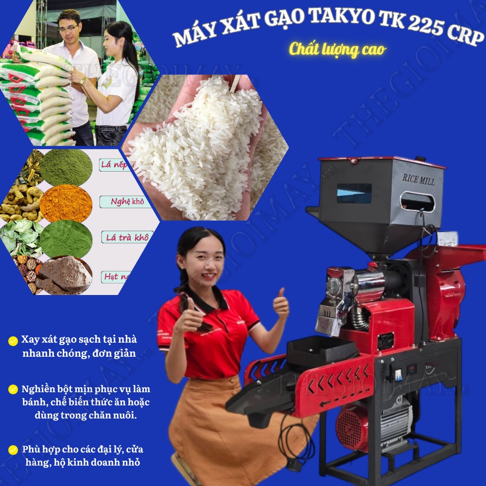 Ứng dụng của máy xát gạo hiện đại Takyo TK 225 CRP 
