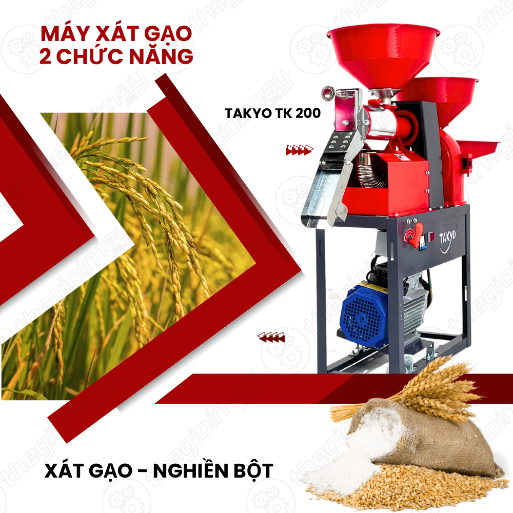 Máy xay xát lúa gạo đa năng Takyo TK 200