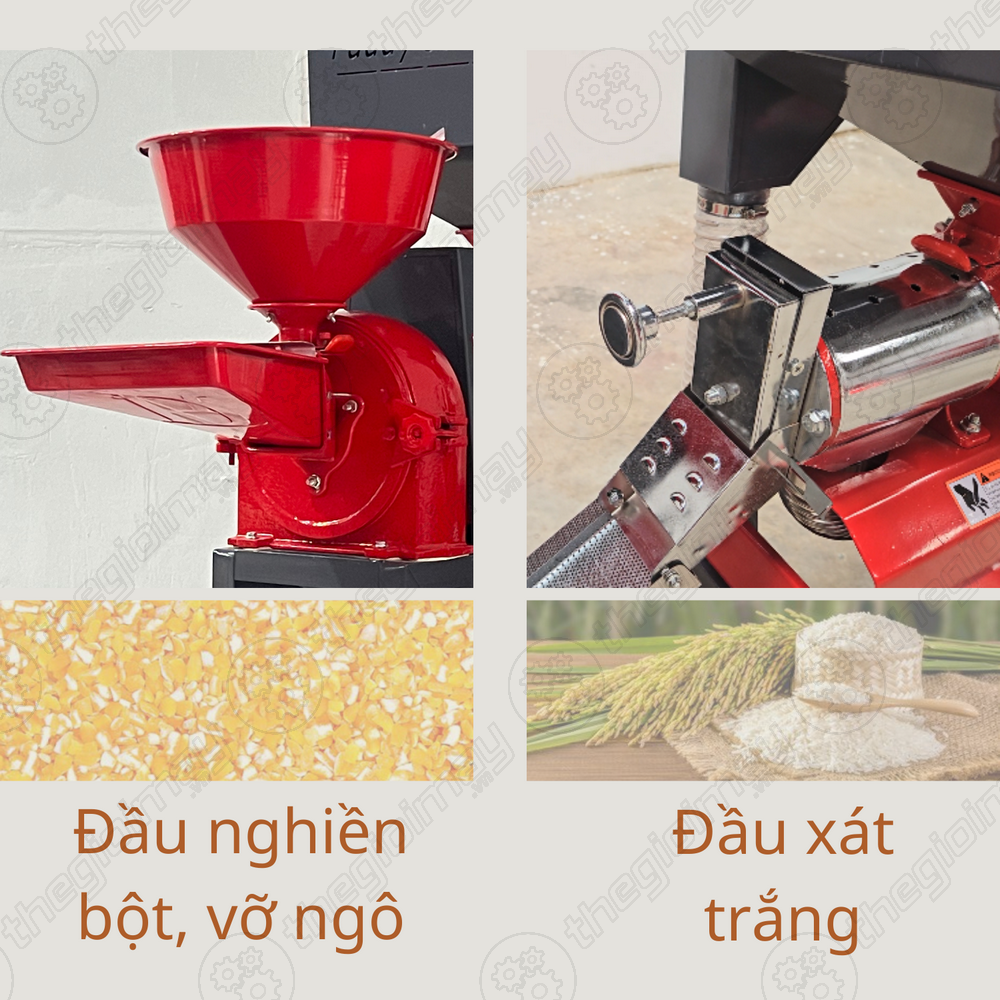 Tích hợp xát gạo, nghiền bôt, vỡ ngô trên cùng máy xát gạo Takyo TK 200 P 