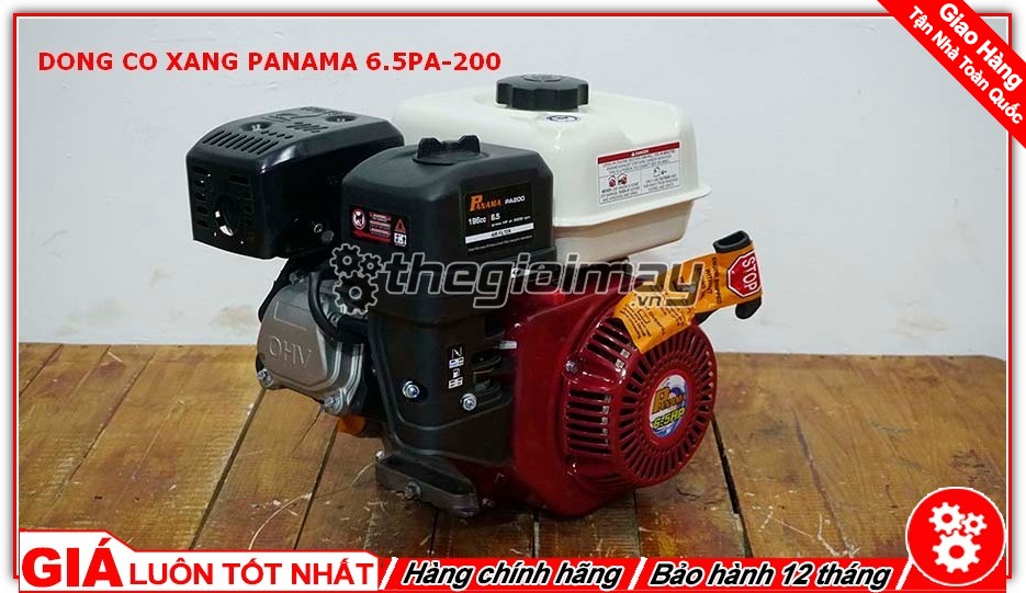 Động cơ xăng PANAMA 6.5 là sản phẩm được người tiêu thụ tin dùng trong chạy ghe xuồng, động cơ cho máy tuốt lúa, máy khoan cắt bê tông
