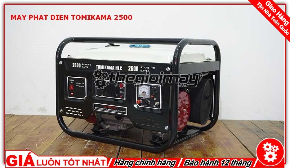 Máy phát điện Tomikama 2500 với động cơ công suất lớn phù hợp trong các hộ gia đình