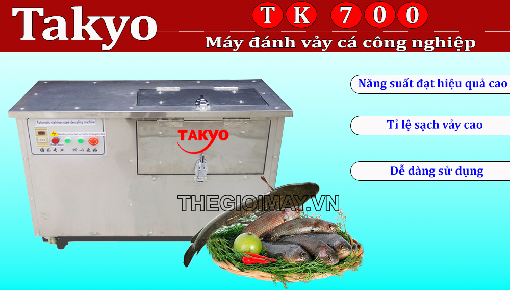 Khung máy inox 304 cao cấp máy đánh vảy cá công nghiệp Takyo TK 700