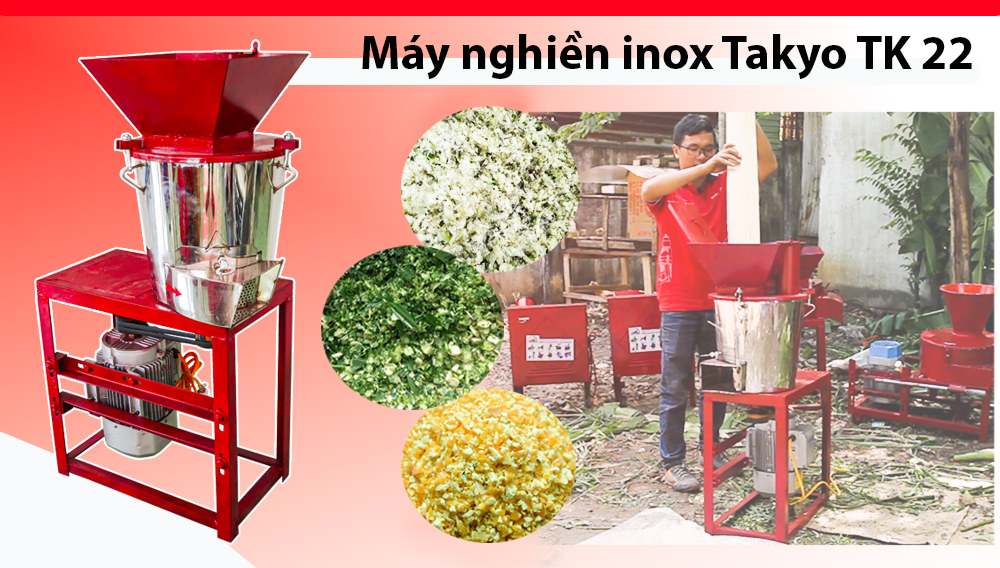 Máy băm nghiền thùng inox hỗn hợp Takyo TK22