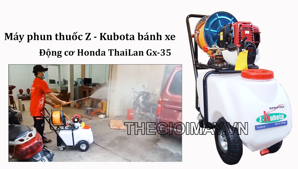 Máy phun thuốc bánh xe đẩy Z-Kubota động cơ 4 thì GX35