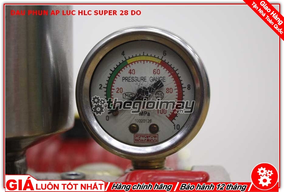 Đồng hồ đo áp lực của HLC super 28 đỏ