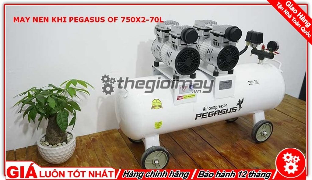 Máy nén khí Pegasus TM-OF750x2 70L