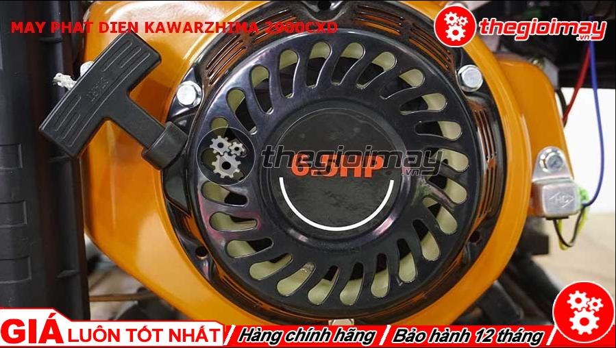 Động cơ của máy phát điện Kawarzhima 2900CXD lên đến 6.5HP