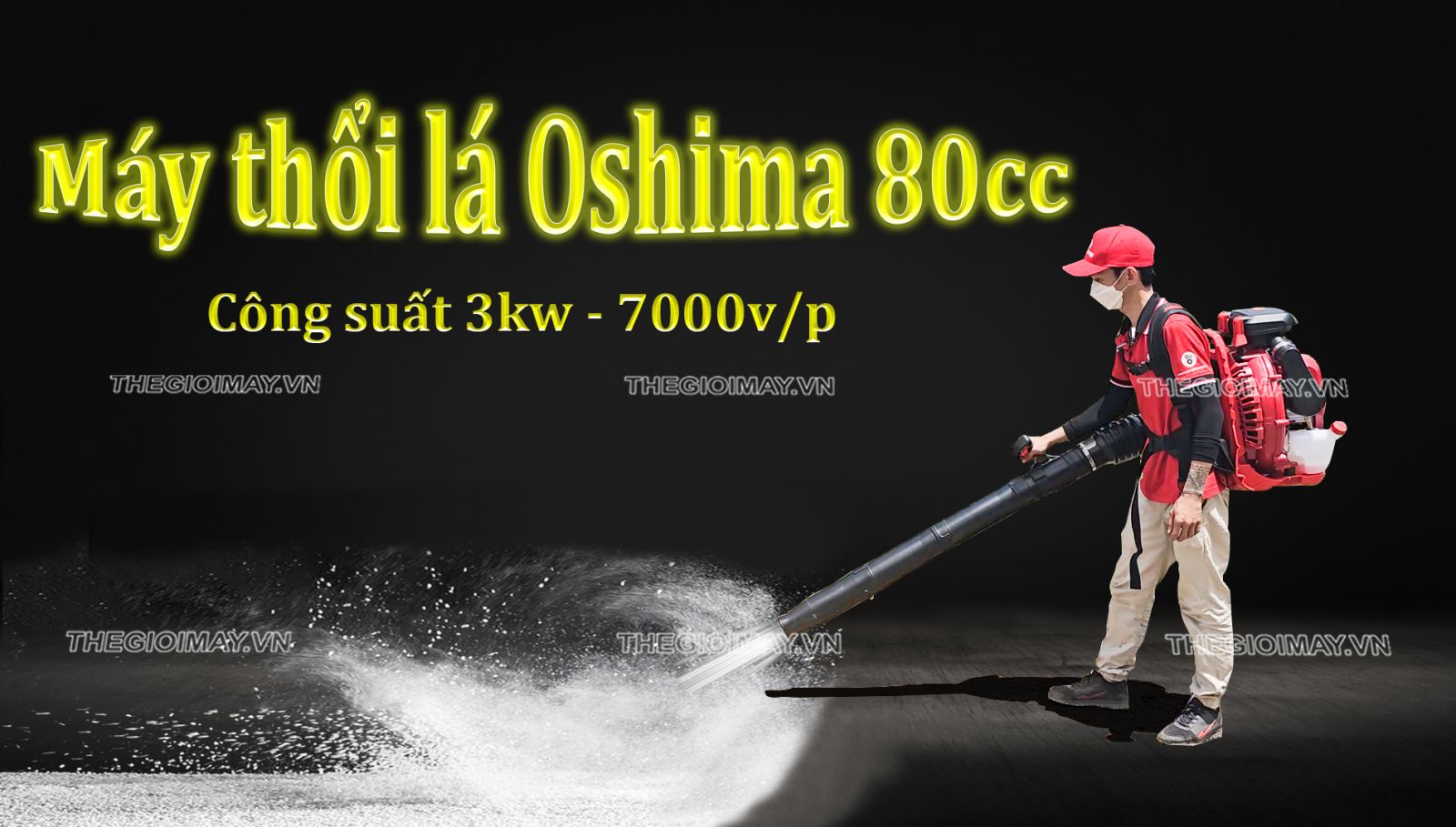 Máy thổi lá Oshima 80cc đỏ