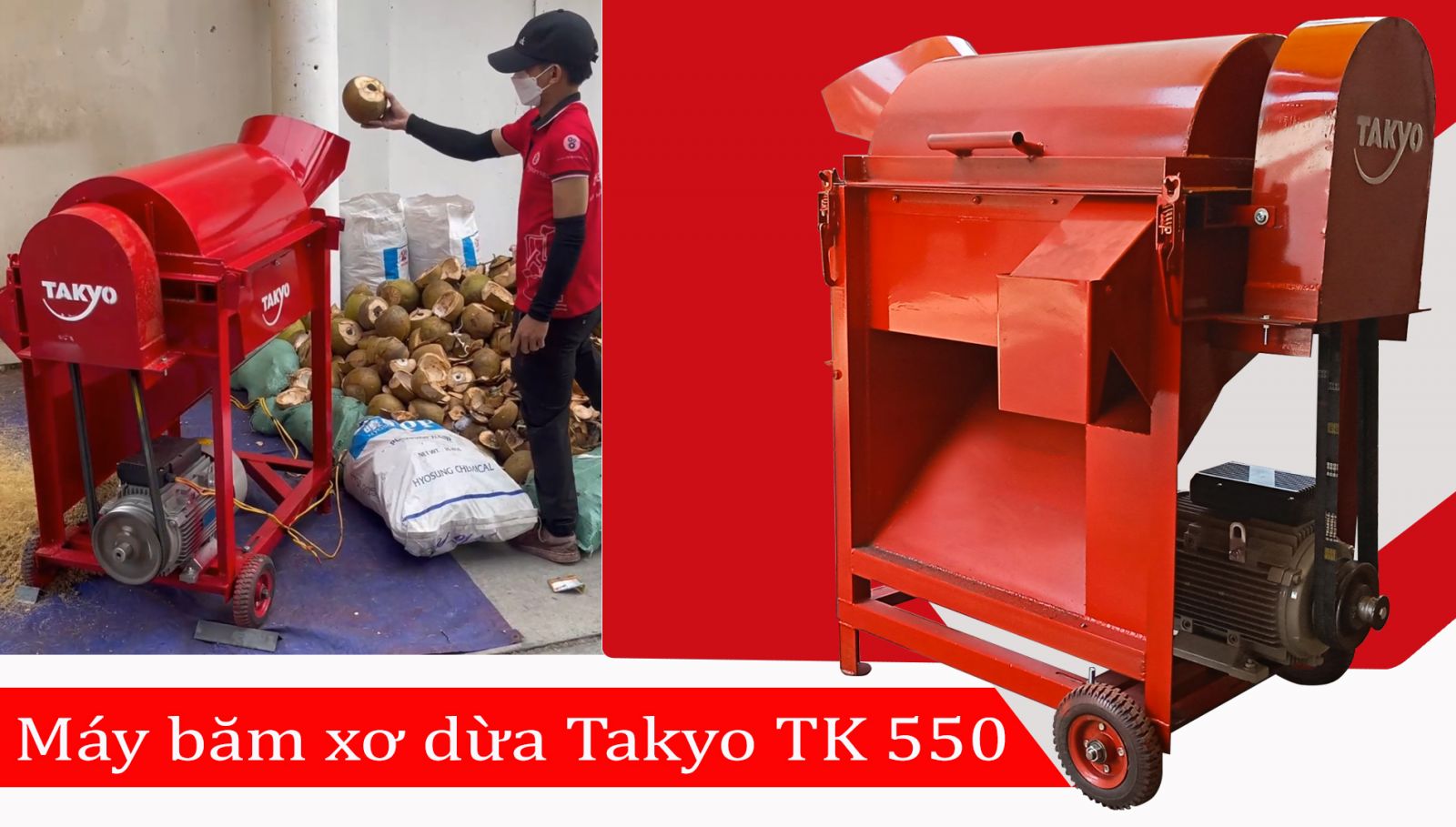 Máy băm xơ dừa Takyo TK 550