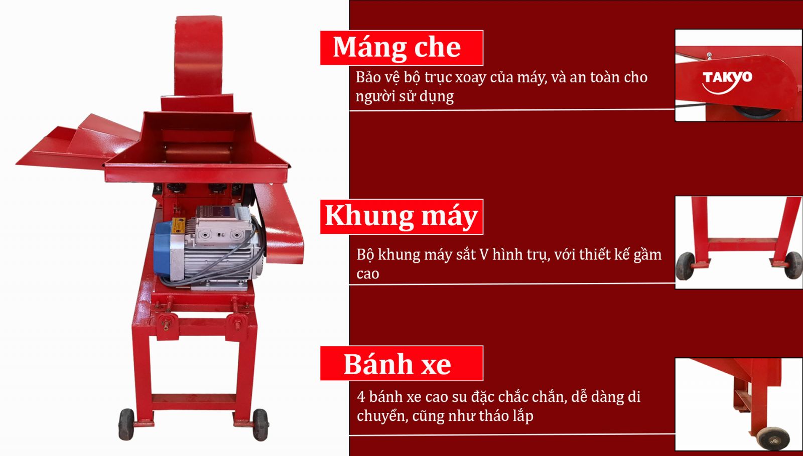 Cấu tạo máy băm xơ dừa Takyo TK300