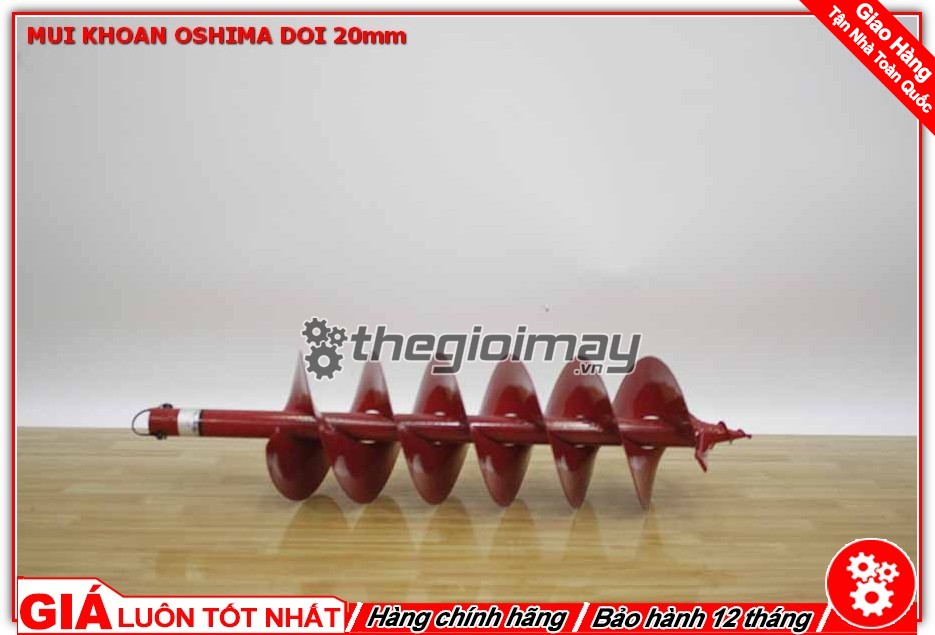 Mũi khoan Oshima đôi 200mm được lắp vào máy khoan đất 2P và 2PS của Oshima