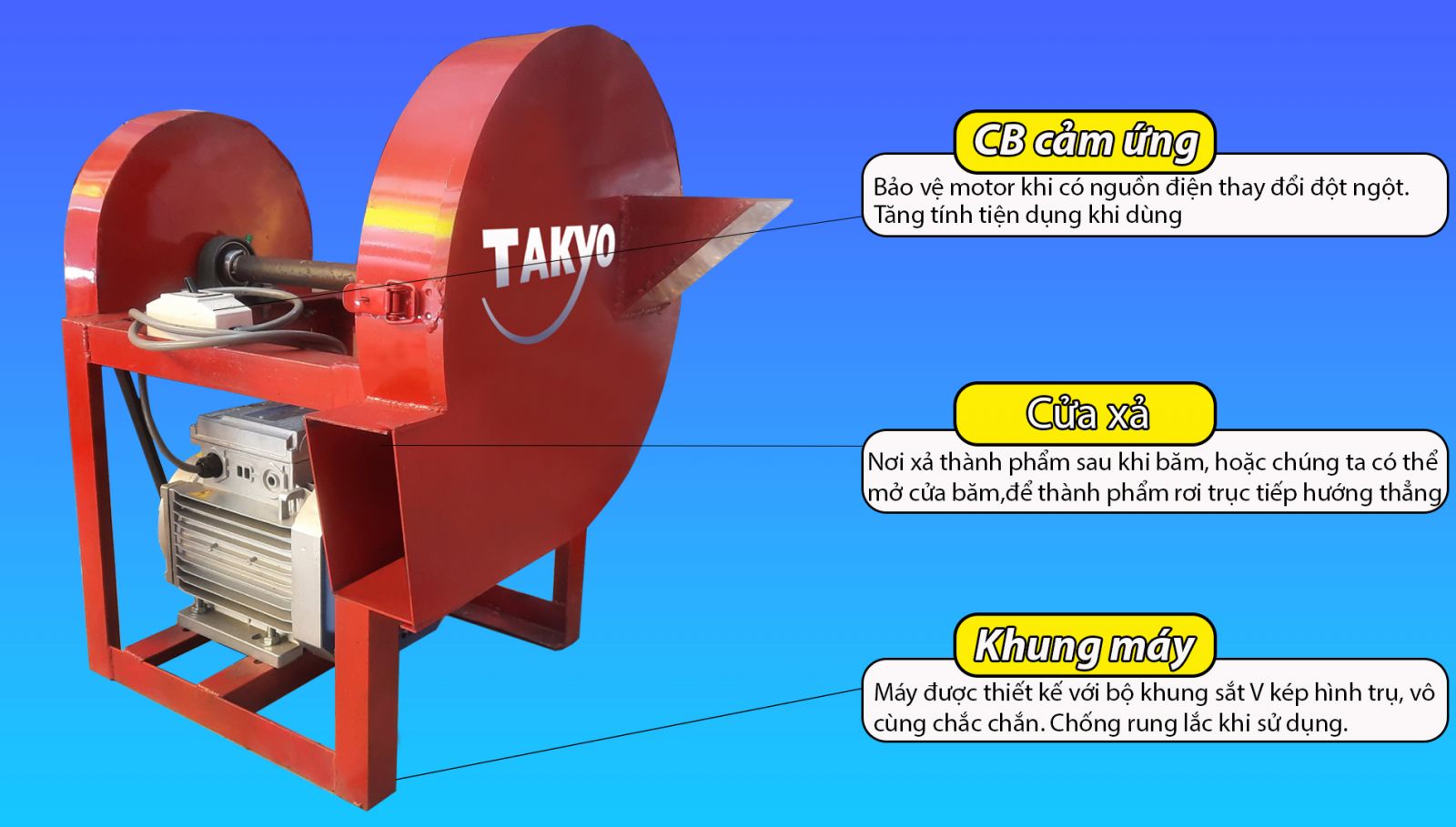 Tính năng hoạt động của máy băm thái thuốc nam Takyo TK 2200 Plus