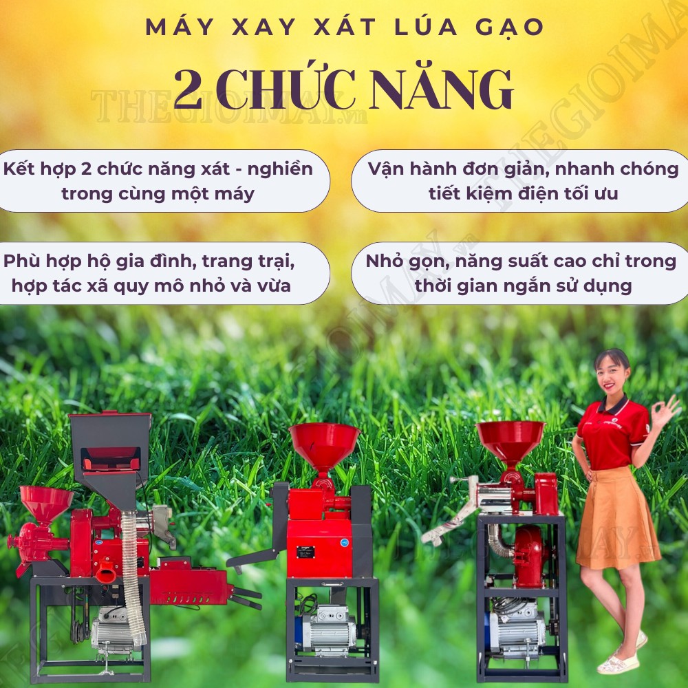 Ưu điểm nổi trội của máy xay xát lúa gạo 2 chức năng 