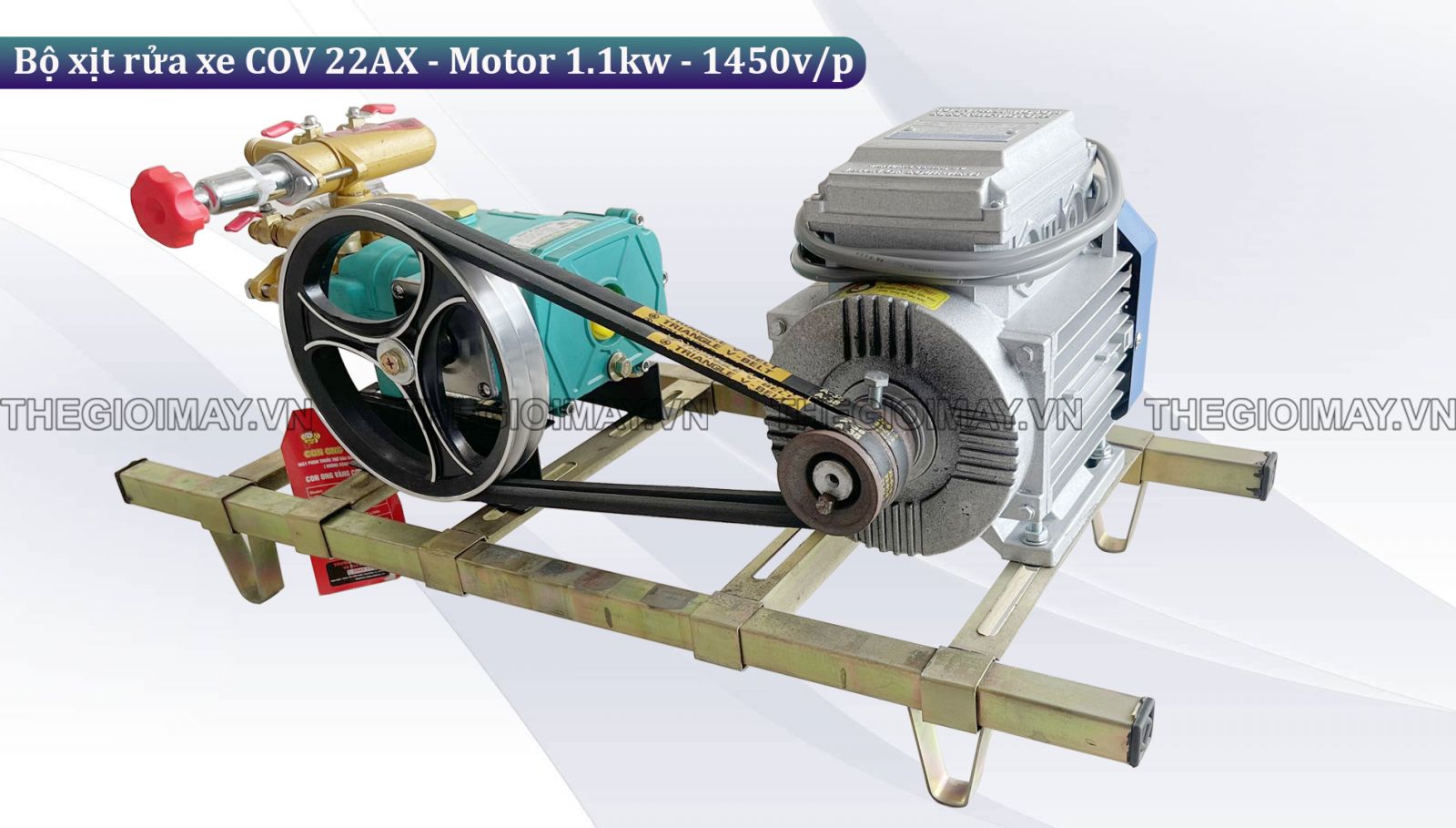 Bộ xịt rửa xe dây đai COV 22AX - Motor 1.1kw-1450v/p