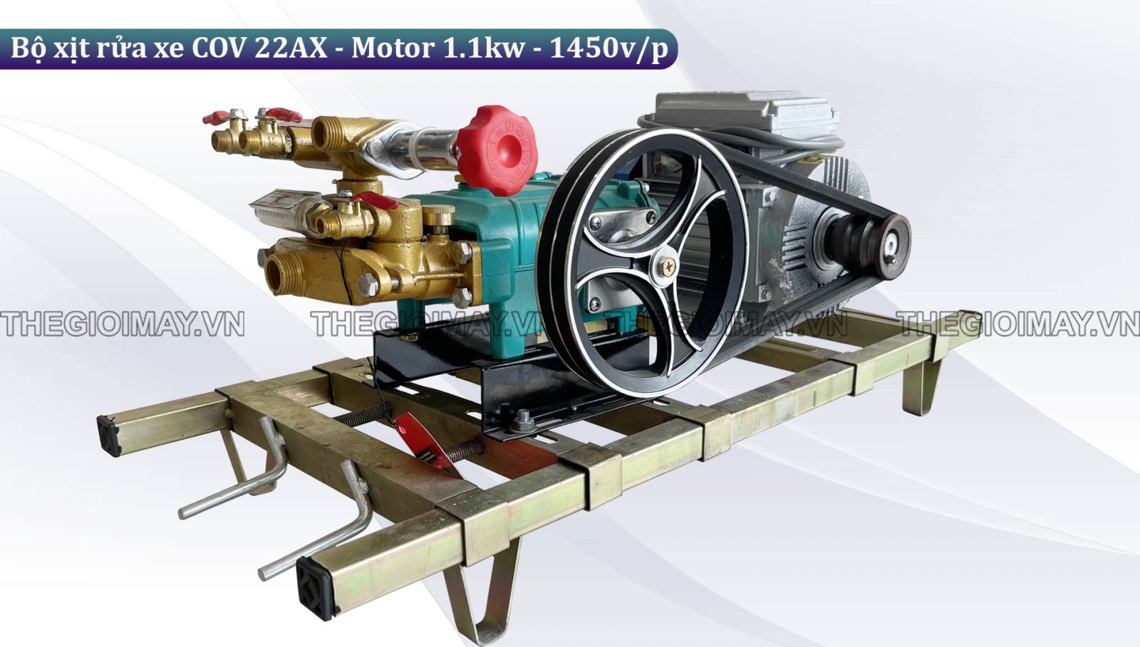 Nguyên lý hoạt động của bộ xịt rửa xe dây đai COV 22AX - Motor 1.1kw-1450v/p
