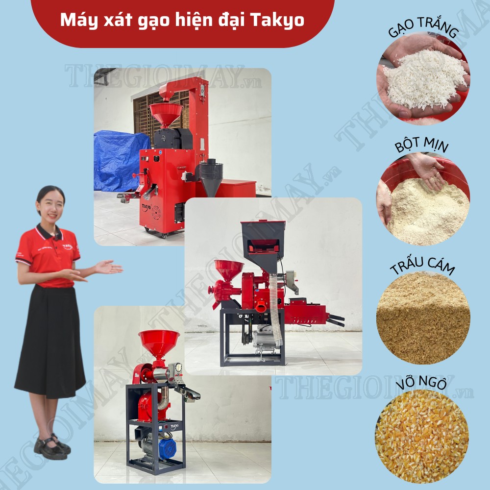 Các chức năng chính của máy xát lúa gạo đời mới Takyo chính hãng
