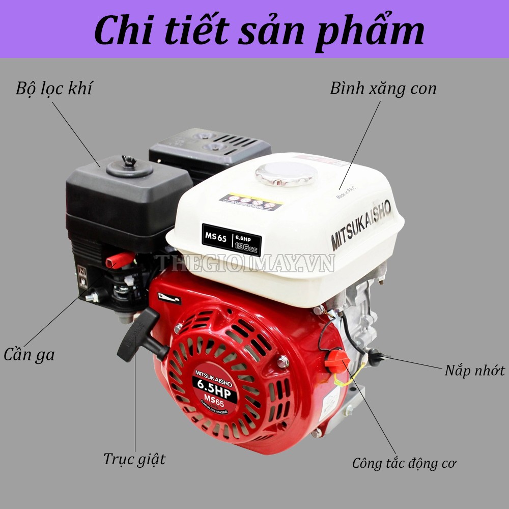 Cấu tạo của máy nổ Mitsukaisho MS55 5.5 HP