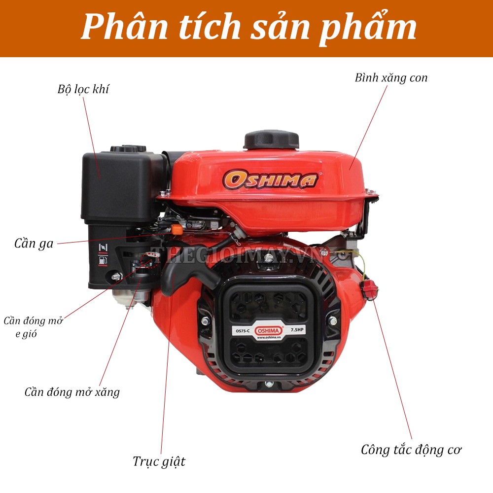 Cấu tạo của máy nổ Oshima OS 75 C 