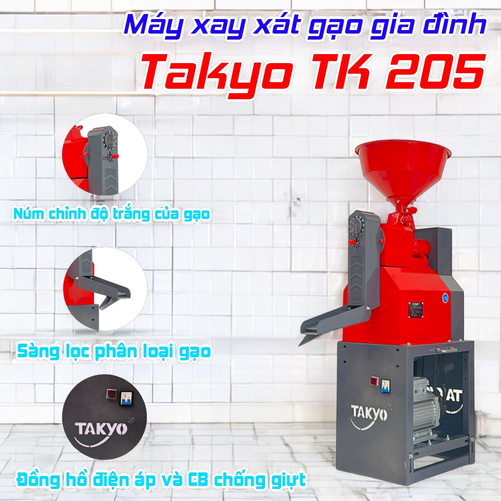 Các cấu tạo nổi bật của máy xát gạo Takyo TK 205