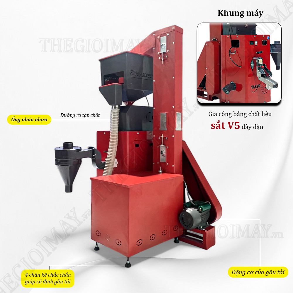 Khung máy xay xát gạo Takyo TK 250 CPT được gia công bằng sắt V5 