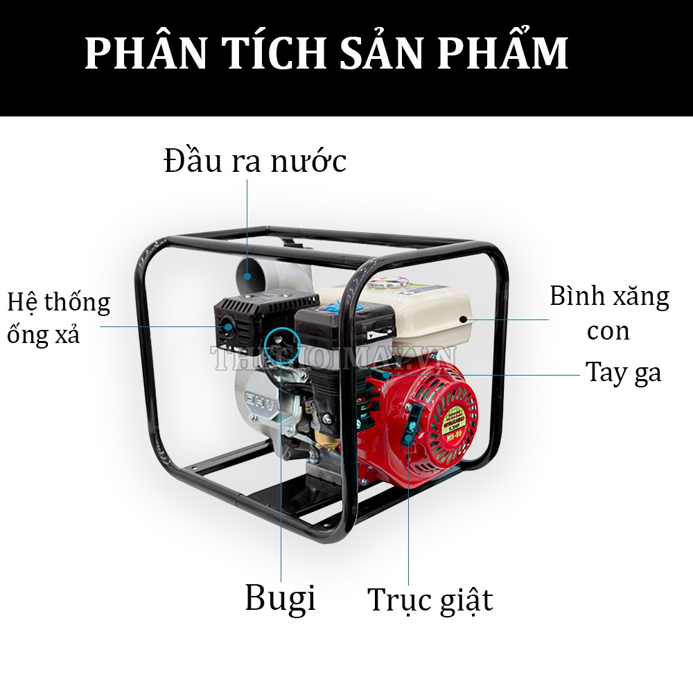 Cấu tạo của máy bơm nước Mitsukaisho MS 80