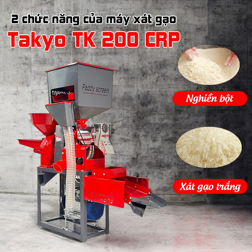 Với 2 chức năng xát gạo và nghiền bột giúp máy xát gạo TK 200 CRP tối ưu lợi ích cho bà con