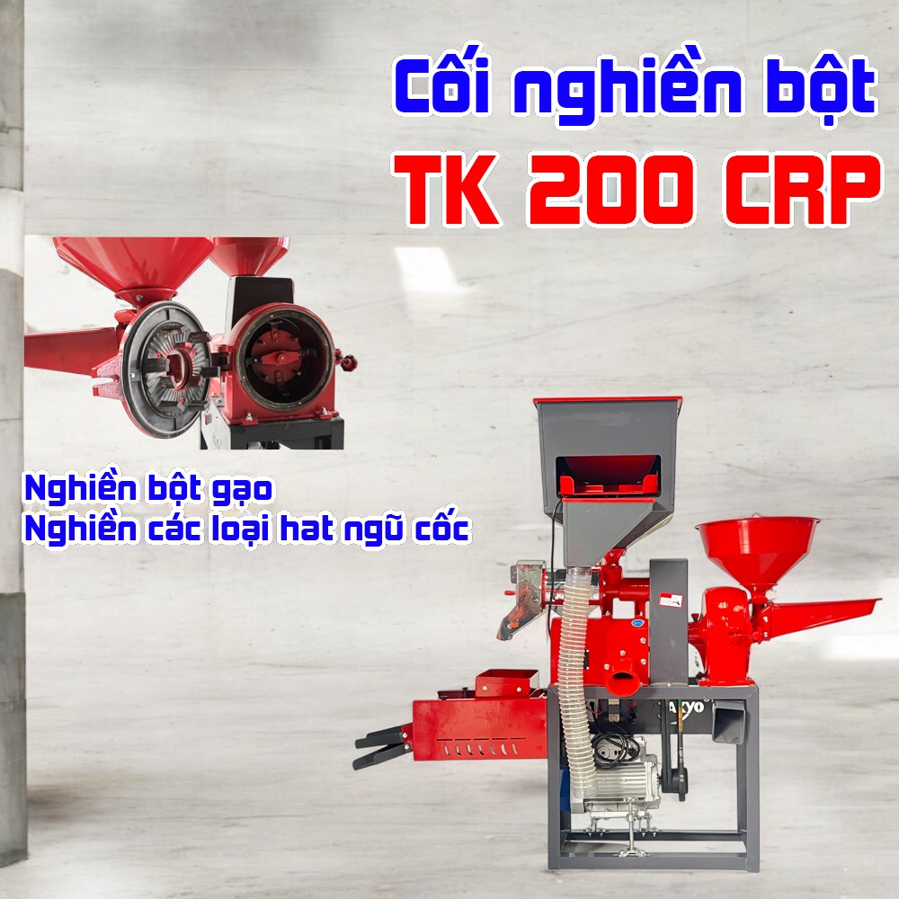 Cối nghiền bột giúp TK 200 CRP còn có thể kiêm nhiệm khả năng nghiền mịn trấu, cám, các loại hạt phục vụ chăn nuôi