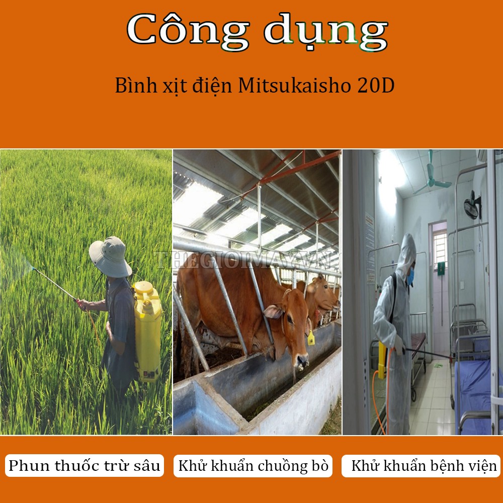 Ứng dụng của bình xịt điện Mitsukaisho 20 D 