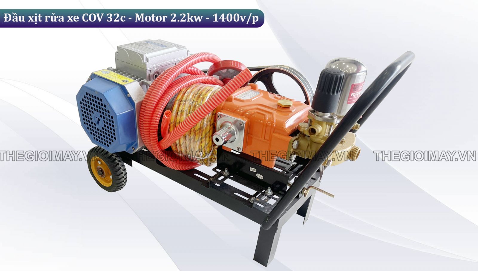 Nguyên lý hoạt động của đầu xịt rửa xe dây đai COV 32c - Motor 2.2kw-1400v/p