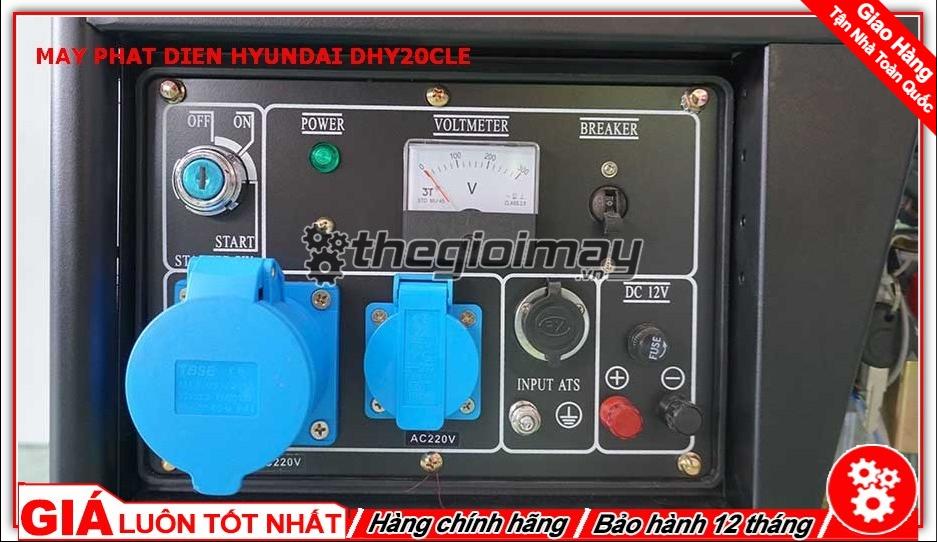 Bảng điều khiển của máy phát điện Hyundai DHY20CLE
