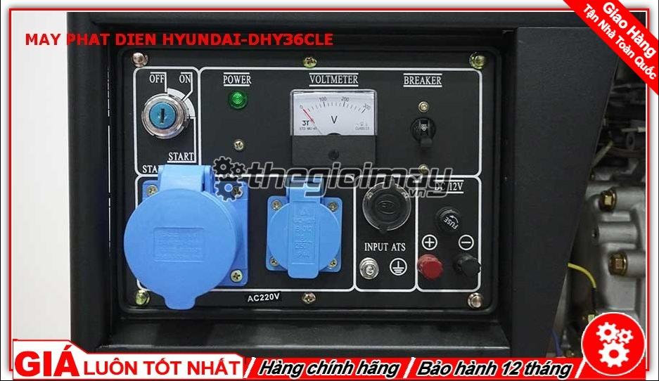 Bảng điều khiển của máy phát điện Hyundai DHY36CLE