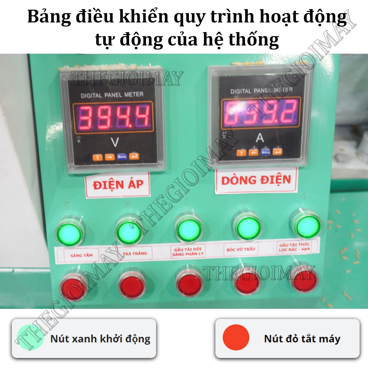 Bảng điều khiển trung tâm của hệ thống xát gạo 6LN-15SF