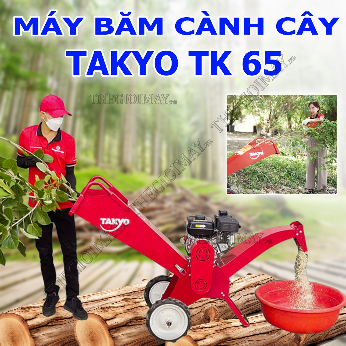 Máy băm cành cây Takyo TK 65