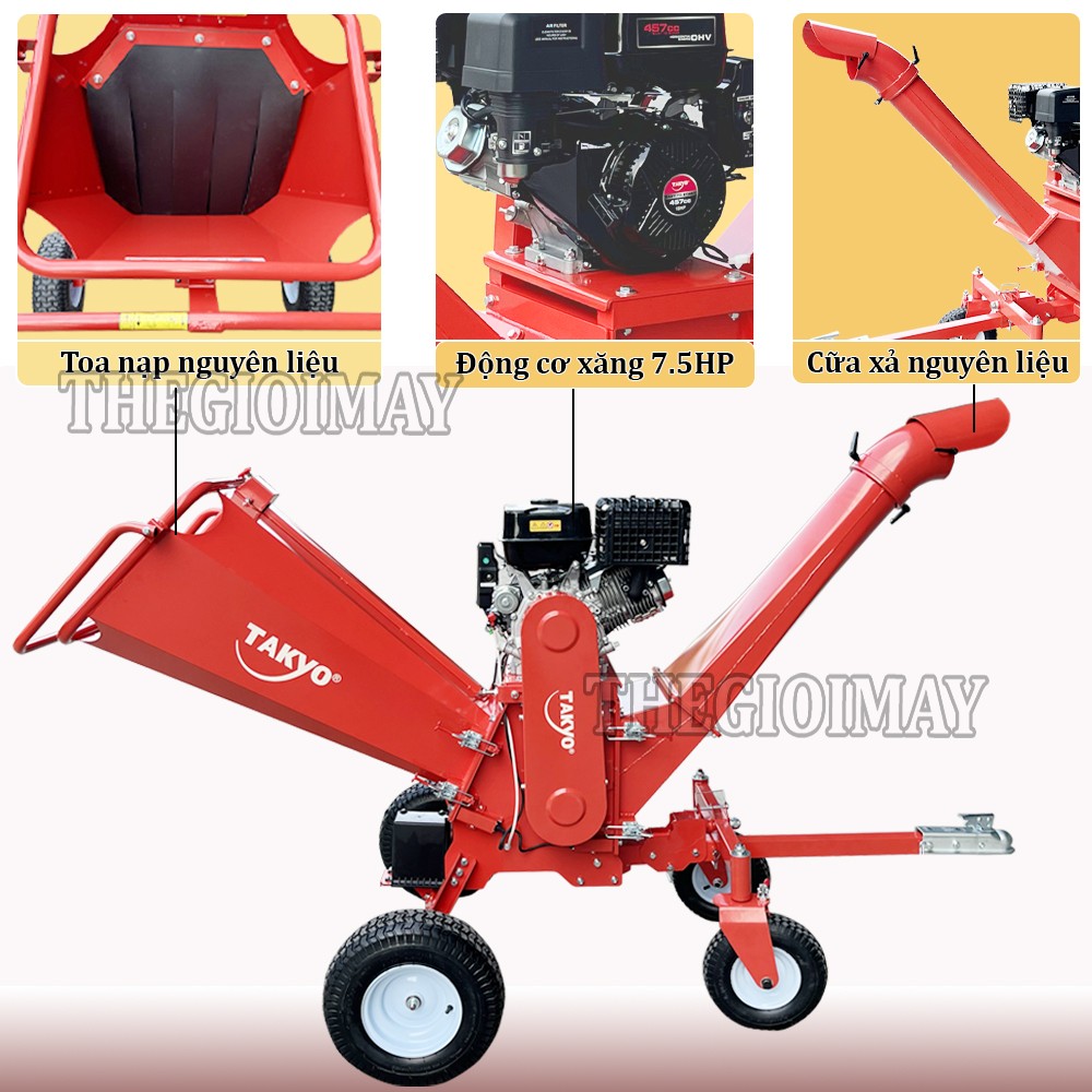 Cấu tạo máy băm gỗ chạy xăng Takyo TK 150