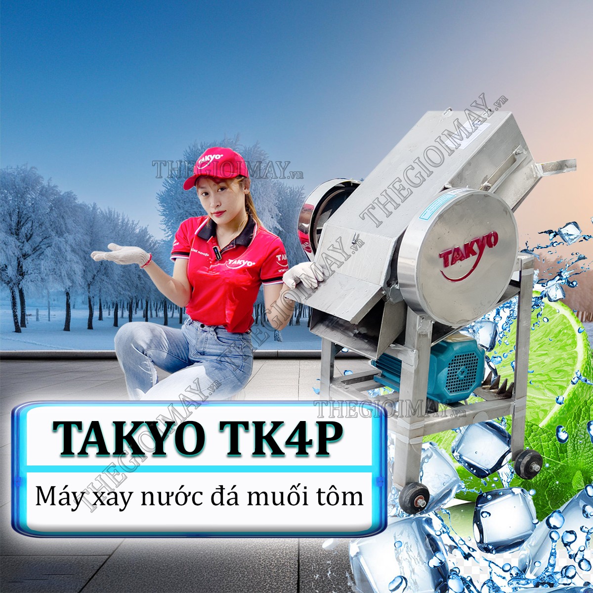 Máy xay nước đá muối tôm Takyo TK 4HP