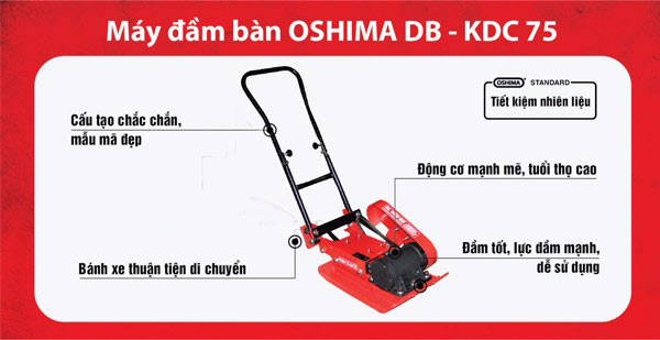 Ưu điểm của máy đầm bàn không động cơ Oshima DB-KDC-75