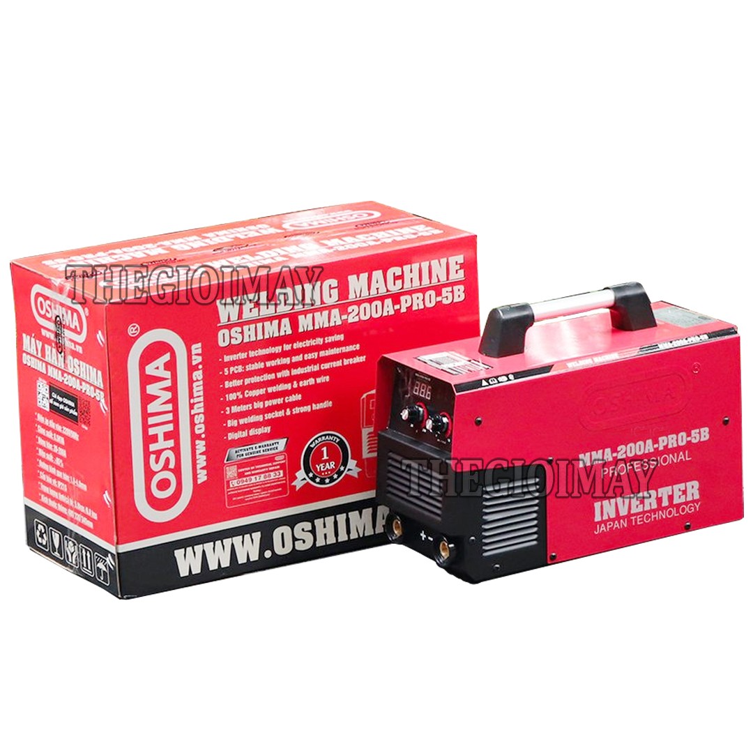 Máy hàn OSHIMA MMA-200A-PRO-5B 8.5KVA Đỏ