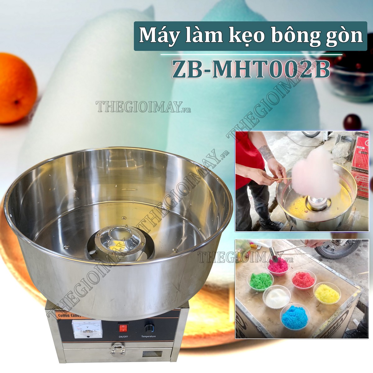 Máy làm kẹo bông gòn dùng điện ZB MTH002A