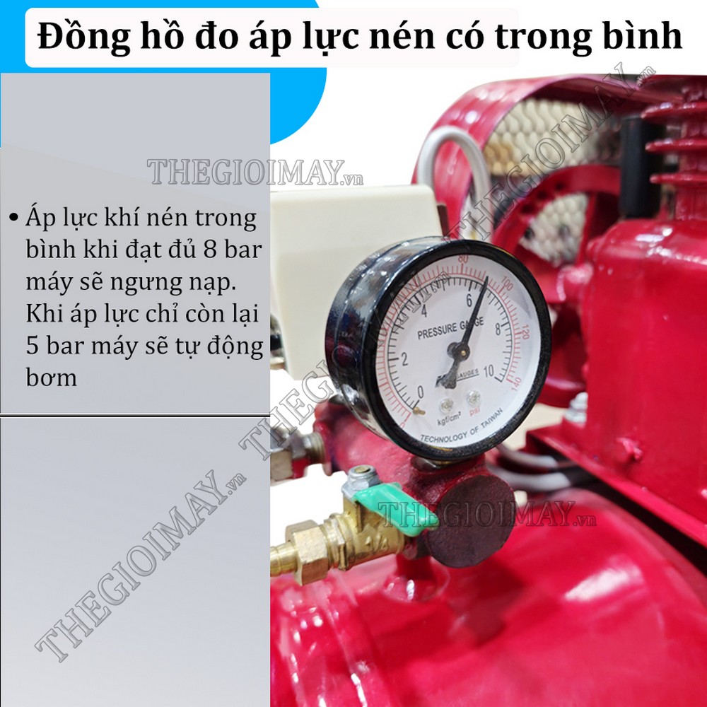 Đồng hồ áp lực máy nén khí Takyo TK 200