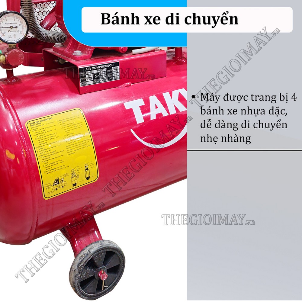 Bánh xe đặc của máy nén khí dây đai Takyo TK 75