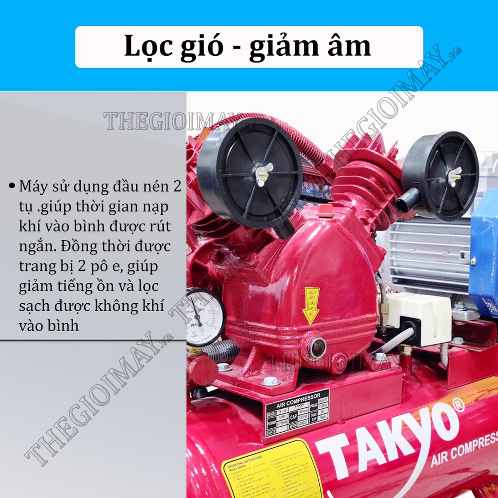 Lọc gió giảm âm máy nén khí dây đai Takyo TK 75