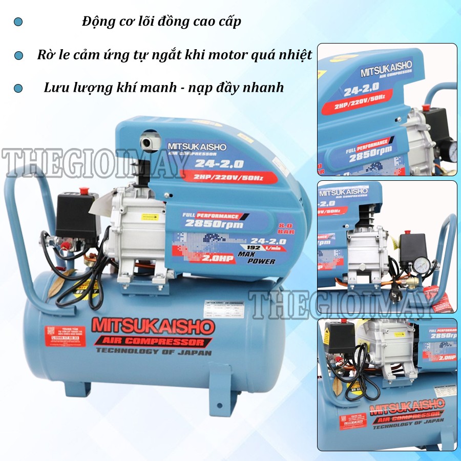 Ưu điểm nổi bật của máy nén khí trực tiếp Mitsukaiso 24L